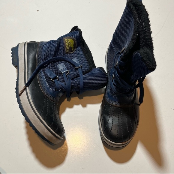 Sorel Womens Waterproof Faux Fur Boot Black Blue Size 9 NL2010-591. - Picture 2 of 6